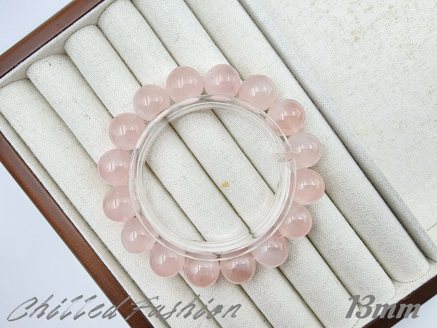 [Bracelet] Natural Grapefruit Pink Rose Quartz Bracelet