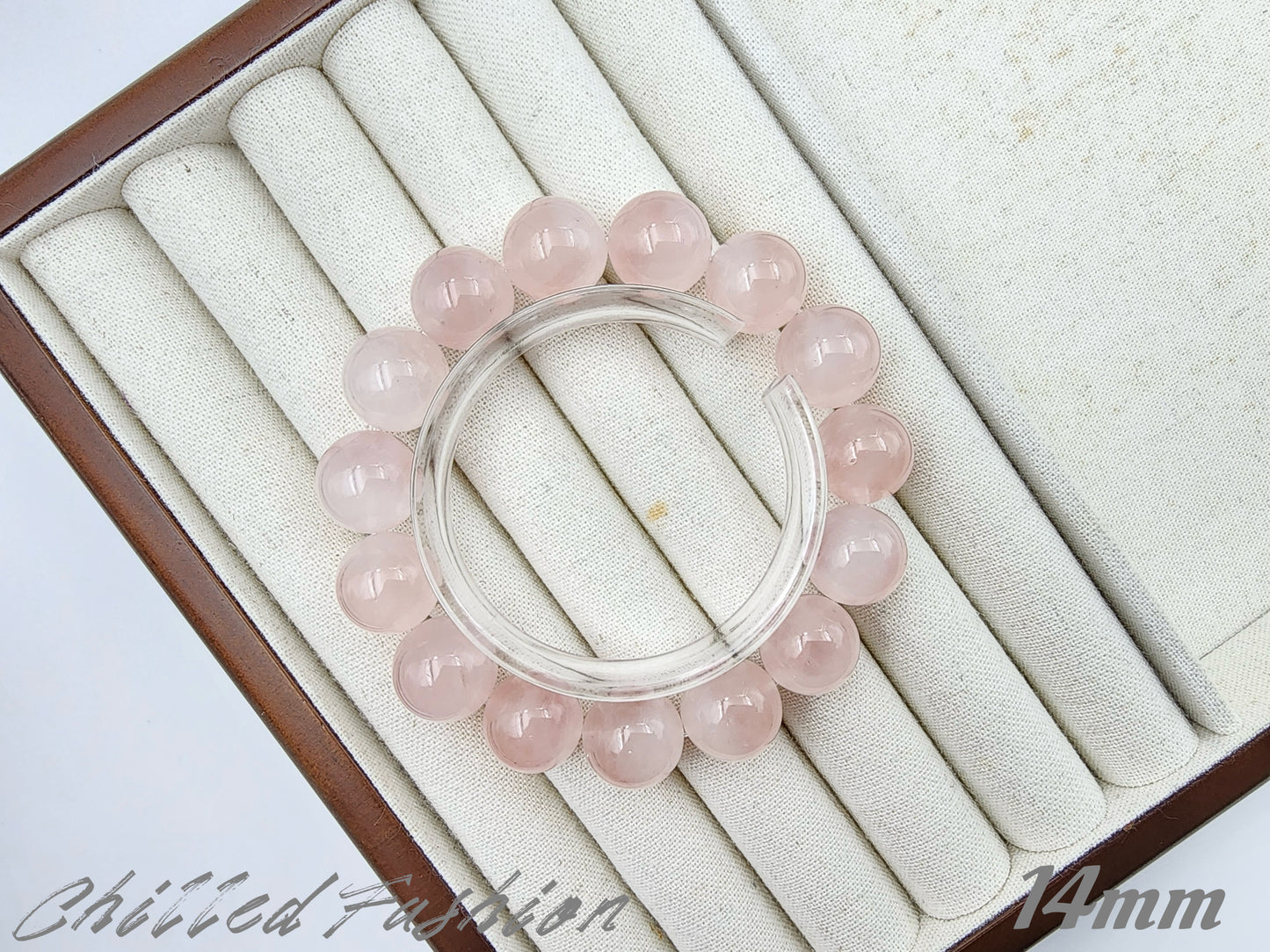 [Bracelet] Natural Grapefruit Pink Rose Quartz Bracelet