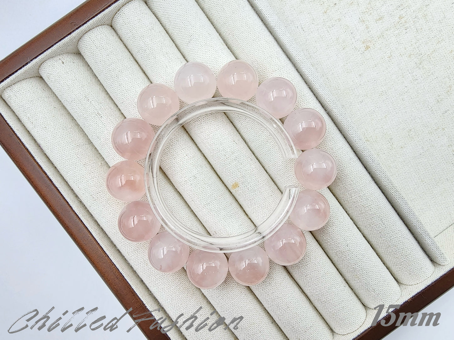 [Bracelet] Natural Grapefruit Pink Rose Quartz Bracelet