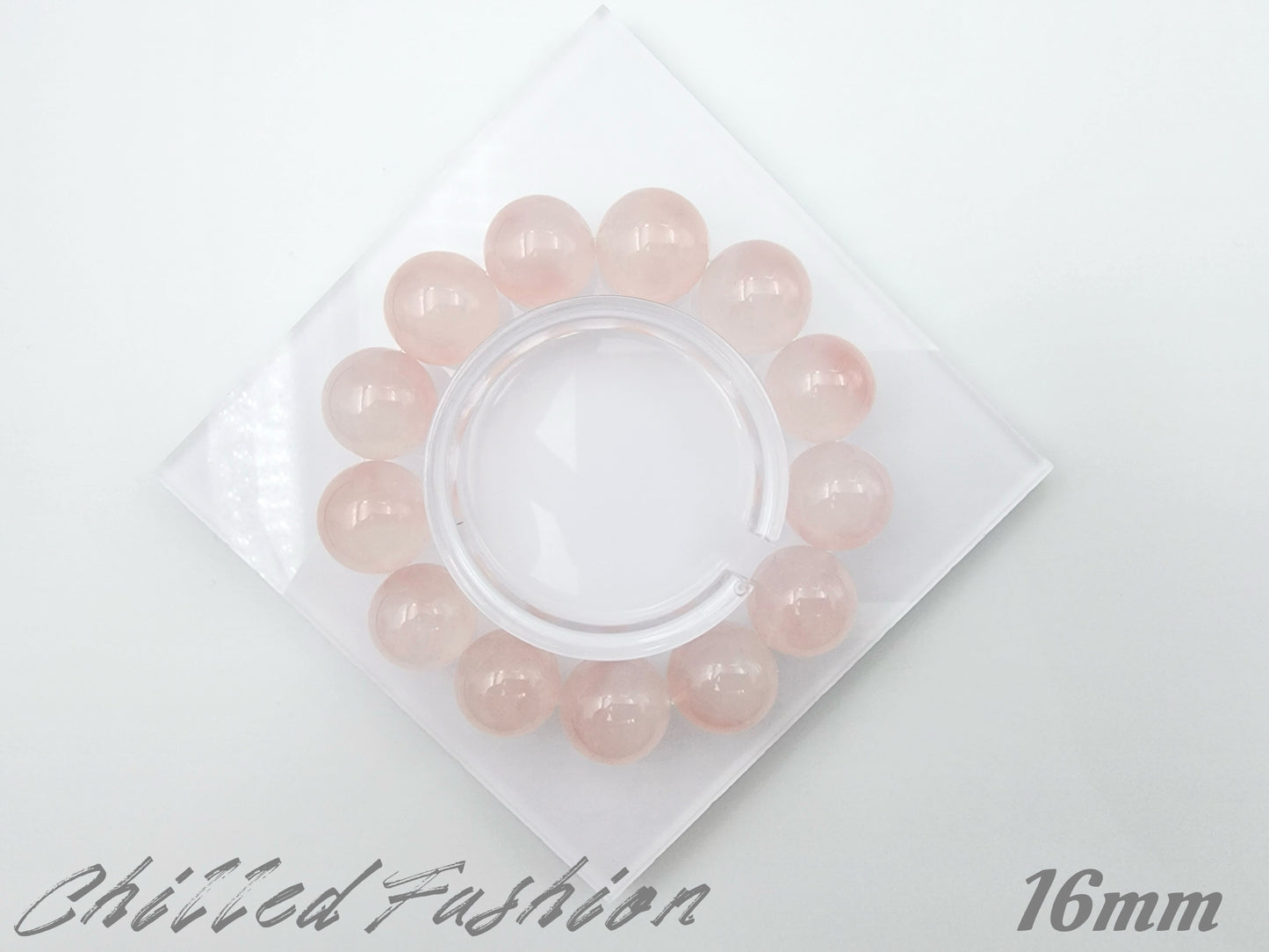 [Bracelet] Natural Grapefruit Pink Rose Quartz Bracelet