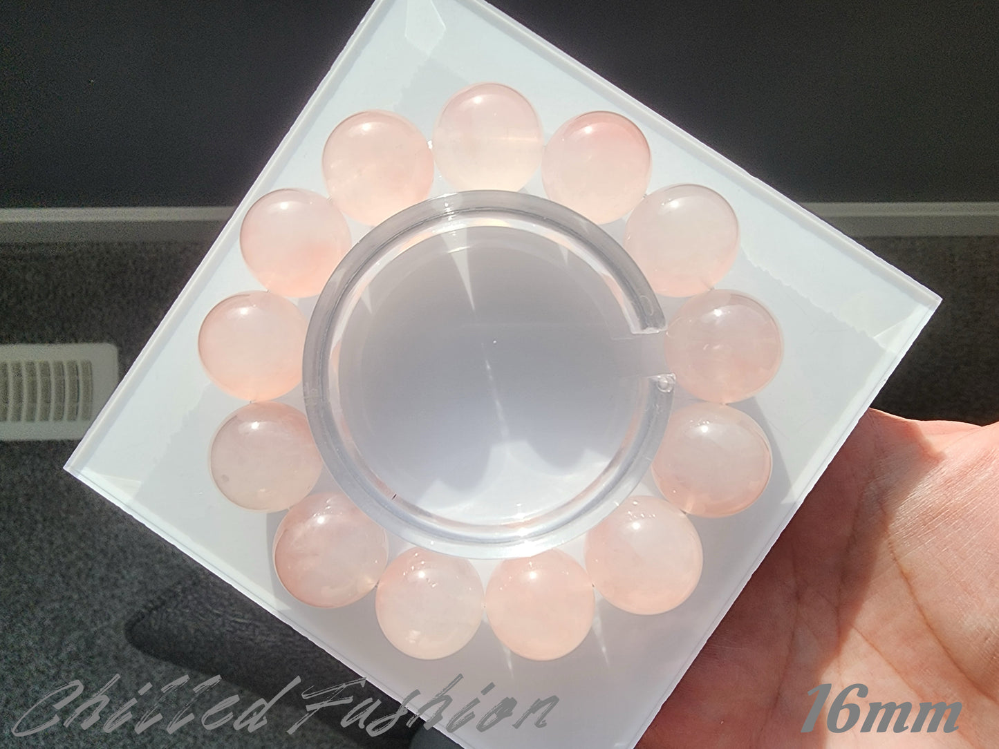 [Bracelet] Natural Grapefruit Pink Rose Quartz Bracelet