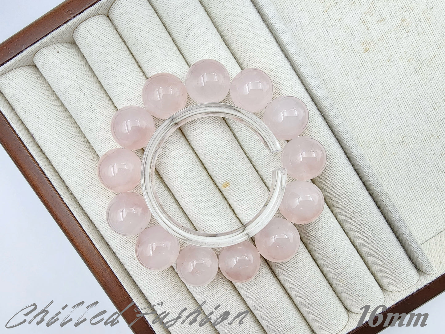 [Bracelet] Natural Grapefruit Pink Rose Quartz Bracelet