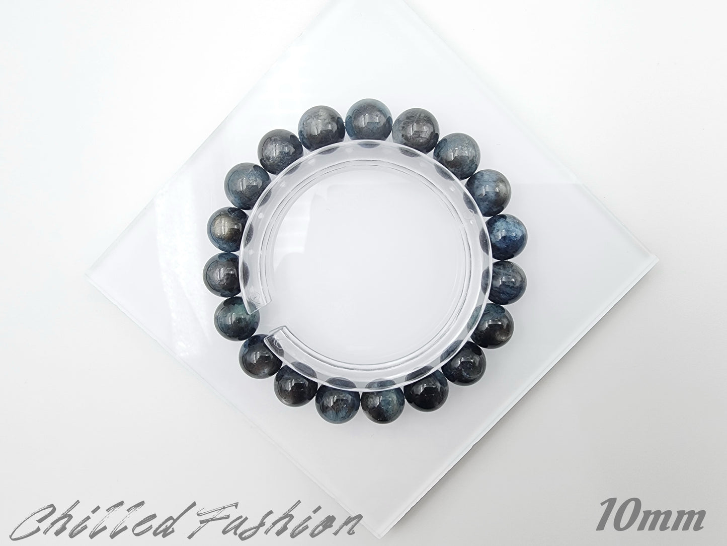 [Bracelet] Black-Blue Flash Aquamarine Bracelet