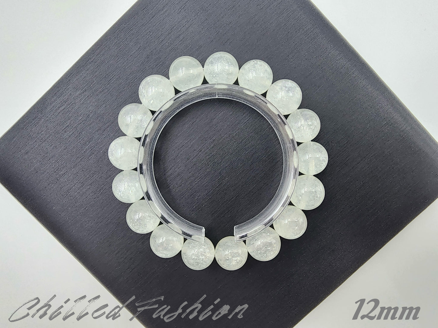 [Bracelet] Sparkly White Strawberry Quartz Bracelet