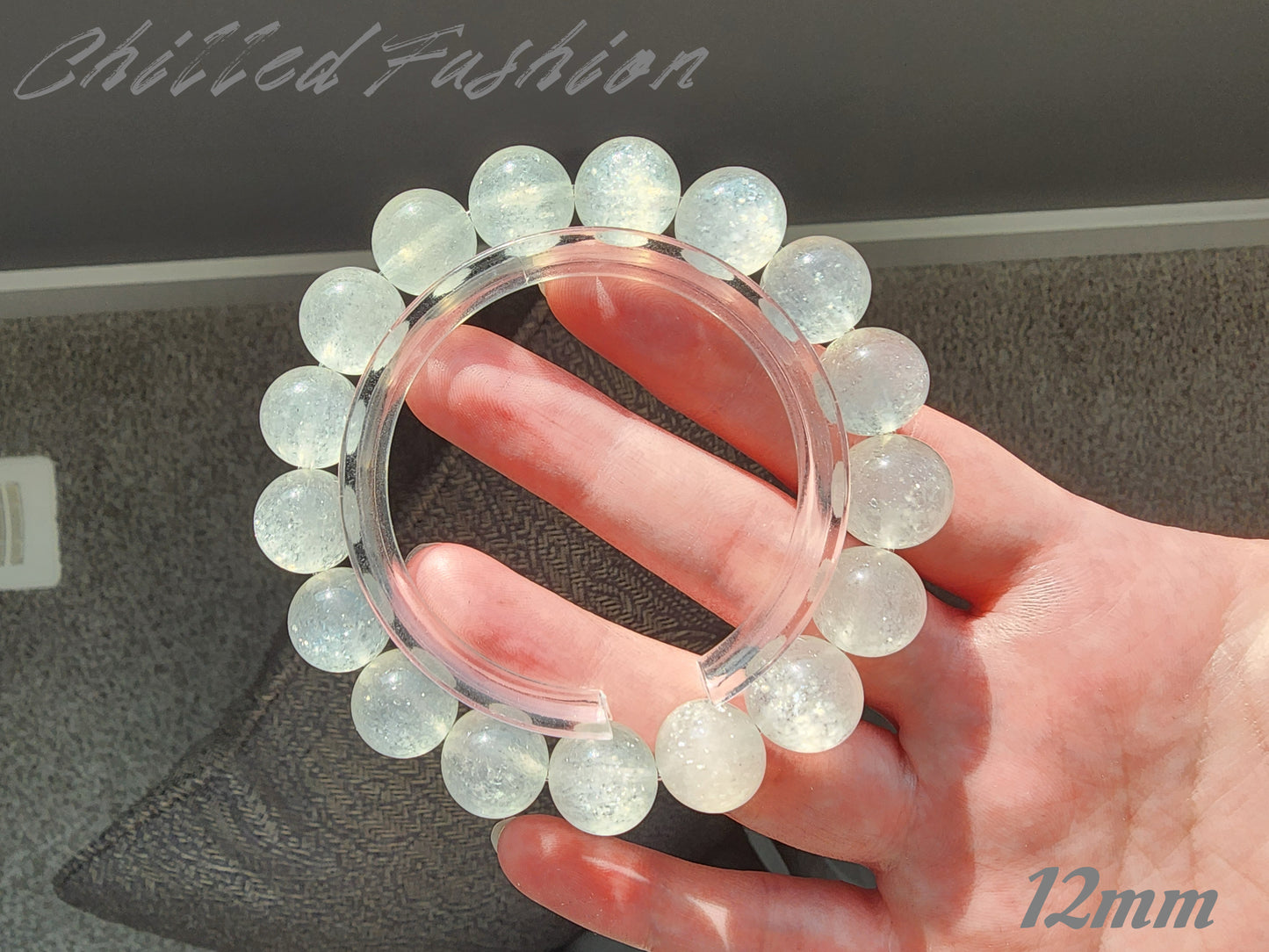 [Bracelet] Sparkly White Strawberry Quartz Bracelet