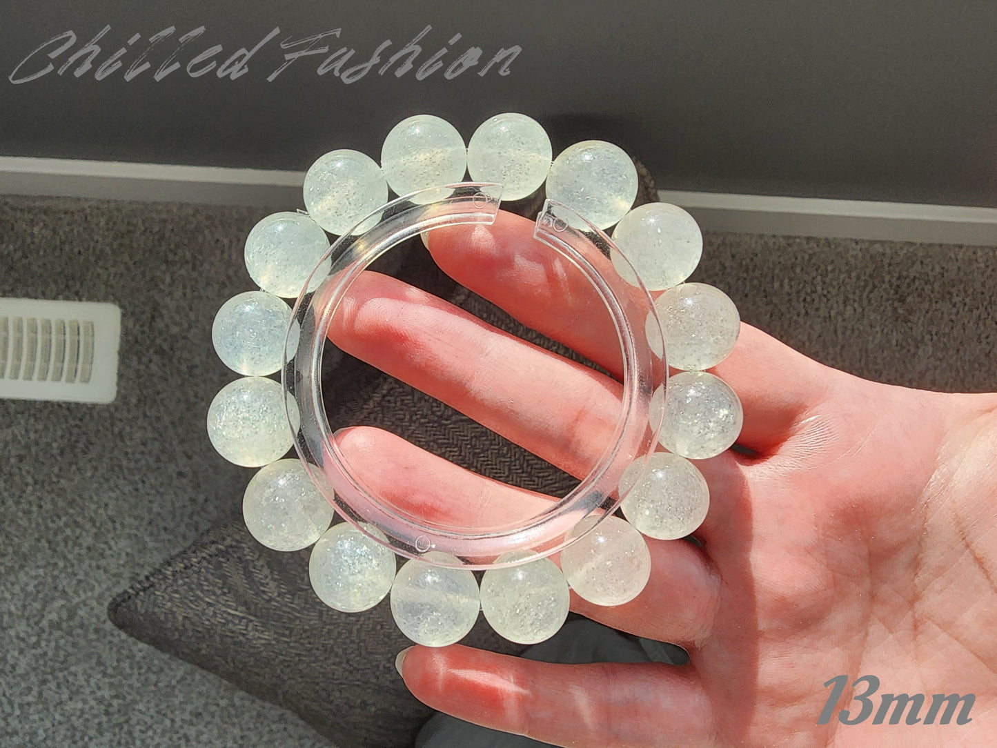 [Bracelet] Sparkly White Strawberry Quartz Bracelet