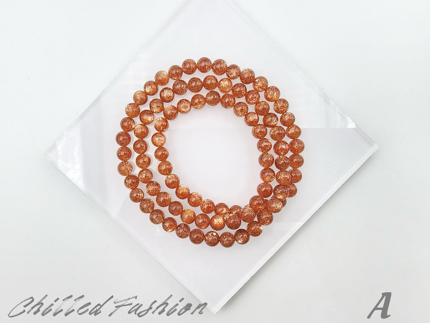 [Bracelet] 6mm Triple Wrap Golden Sunstone Bracelet