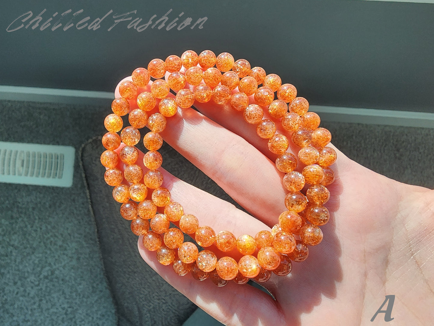 [Bracelet] 6mm Triple Wrap Golden Sunstone Bracelet