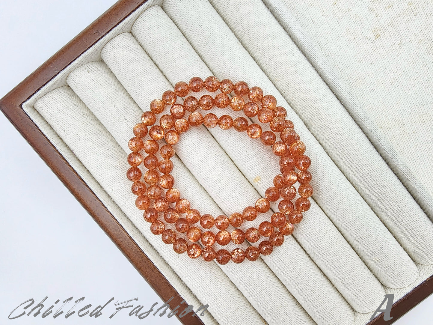 [Bracelet] 6mm Triple Wrap Golden Sunstone Bracelet