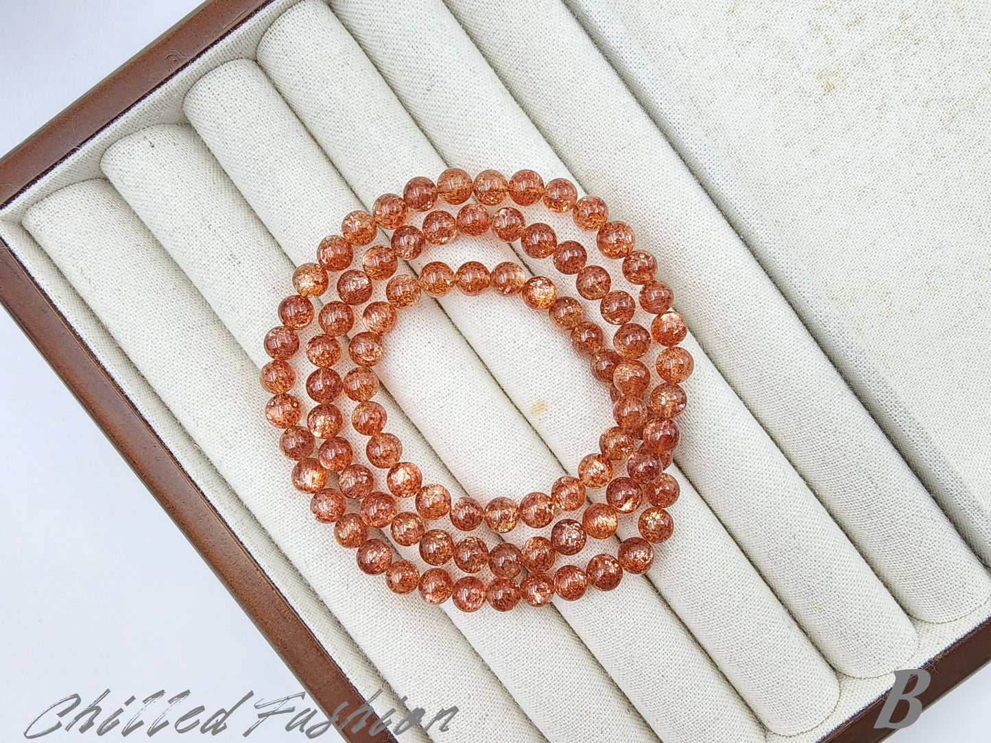 [Bracelet] 6mm Triple Wrap Golden Sunstone Bracelet