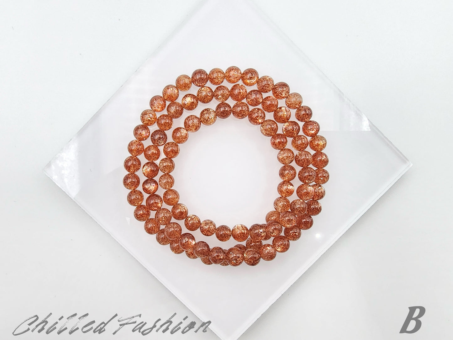 [Bracelet] 6mm Triple Wrap Golden Sunstone Bracelet