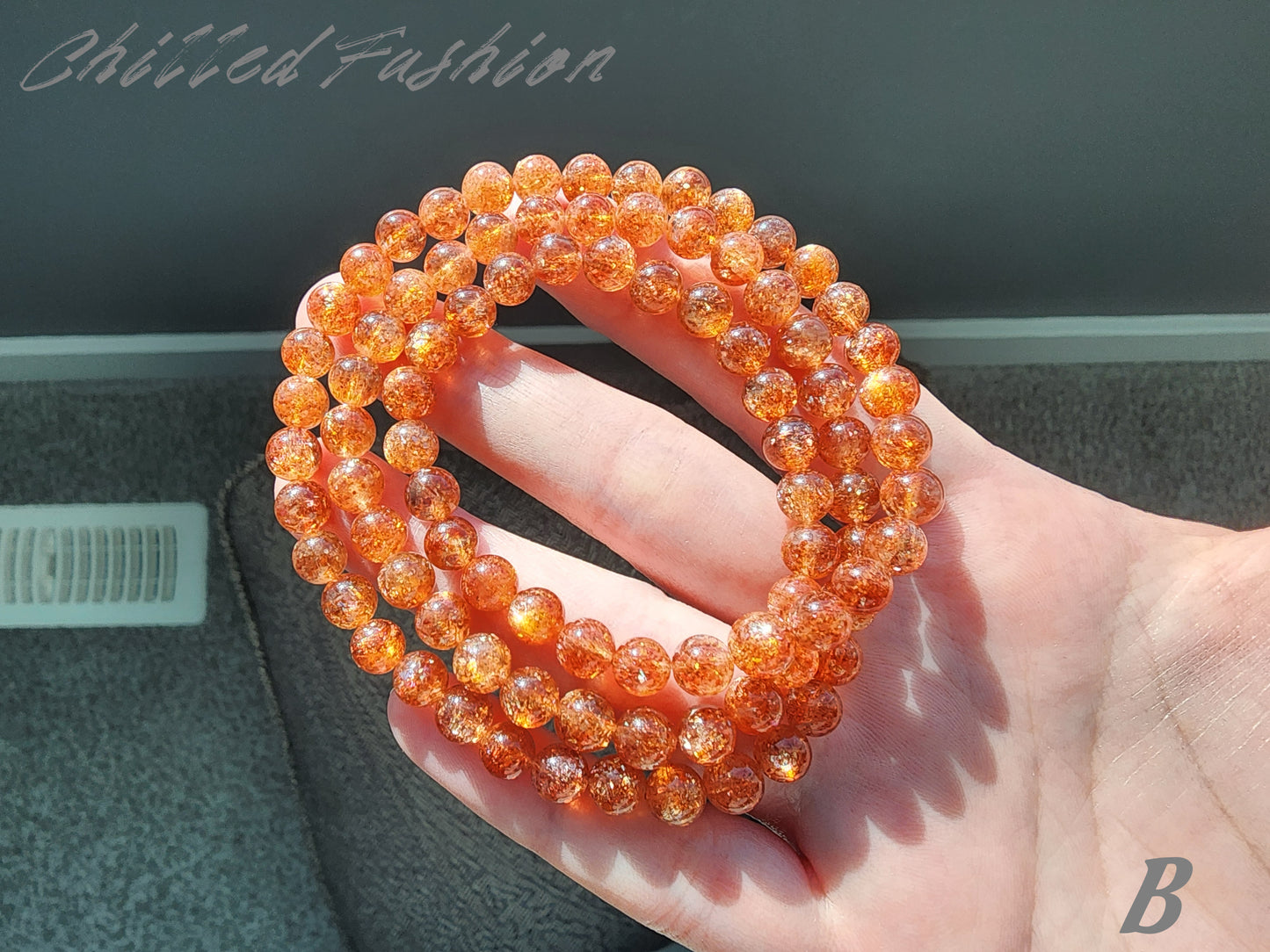 [Bracelet] 6mm Triple Wrap Golden Sunstone Bracelet