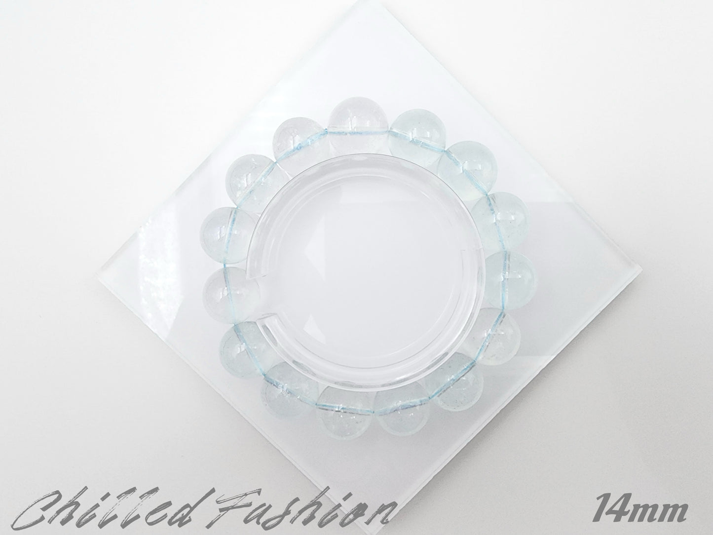 [Bracelet] Handmade Light Blue Aquamarine Crackle 海蓝宝碎碎冰 Bracelet