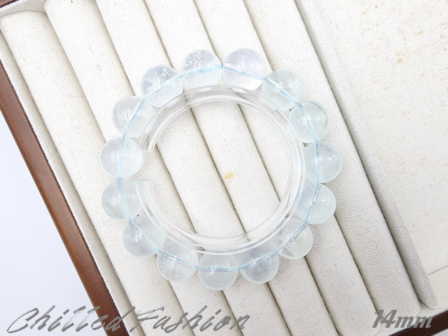 [Bracelet] Handmade Light Blue Aquamarine Crackle 海蓝宝碎碎冰 Bracelet