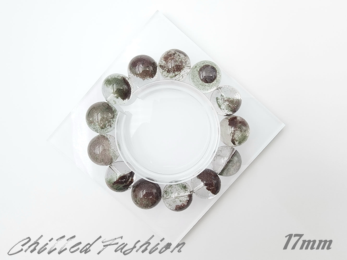 [Bracelet] Red-Green Landscape Phantom Quartz Bracelet