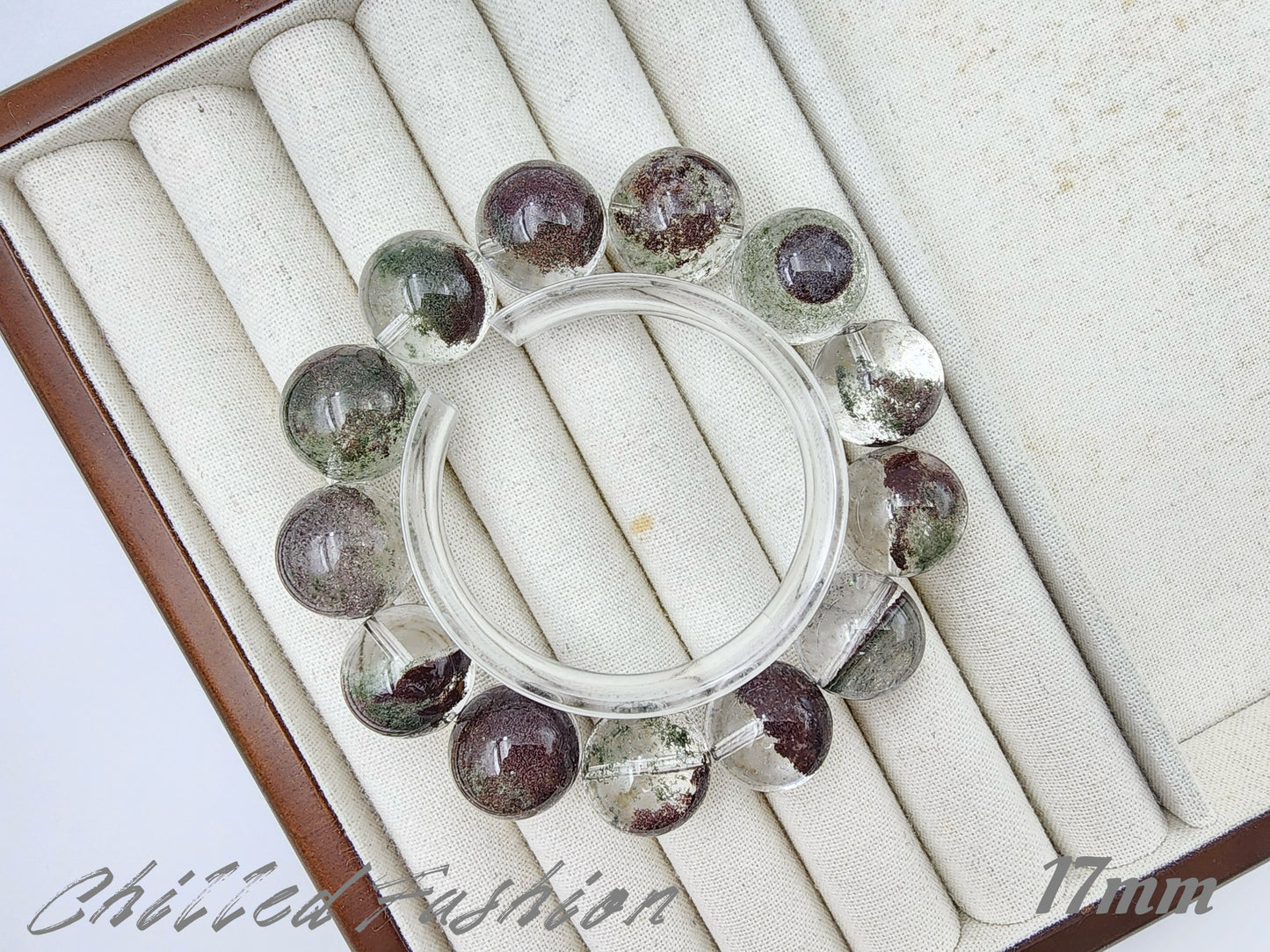 [Bracelet] Red-Green Landscape Phantom Quartz Bracelet