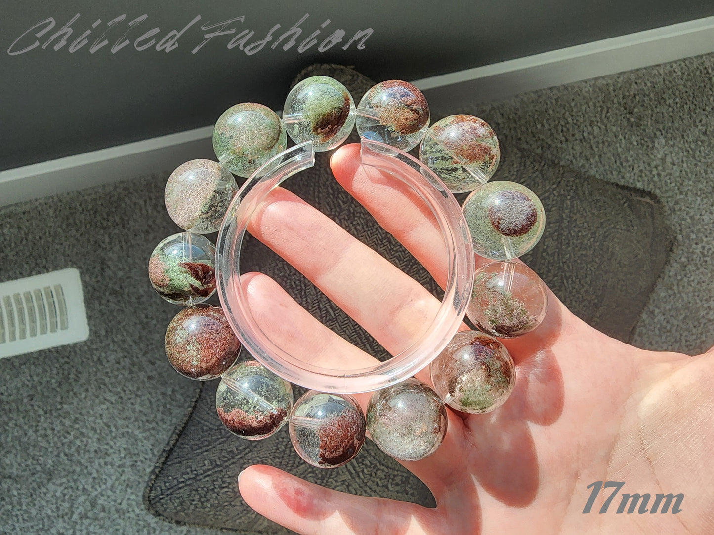 [Bracelet] Red-Green Landscape Phantom Quartz Bracelet