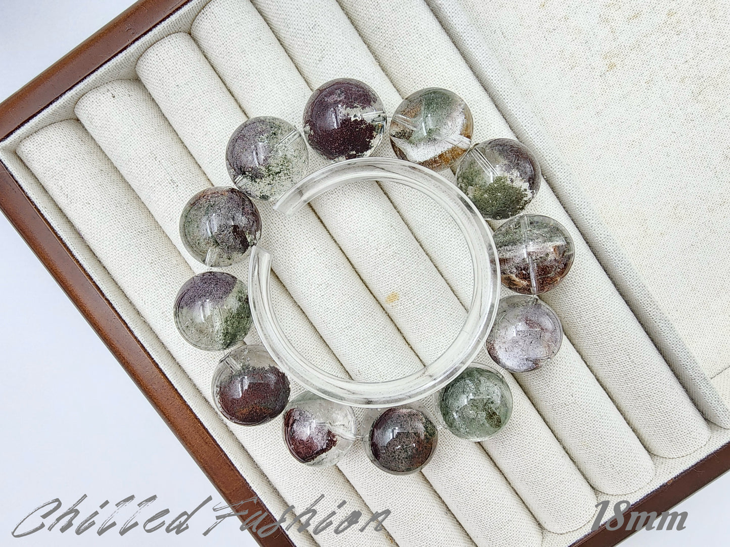 [Bracelet] Red-Green Landscape Phantom Quartz Bracelet