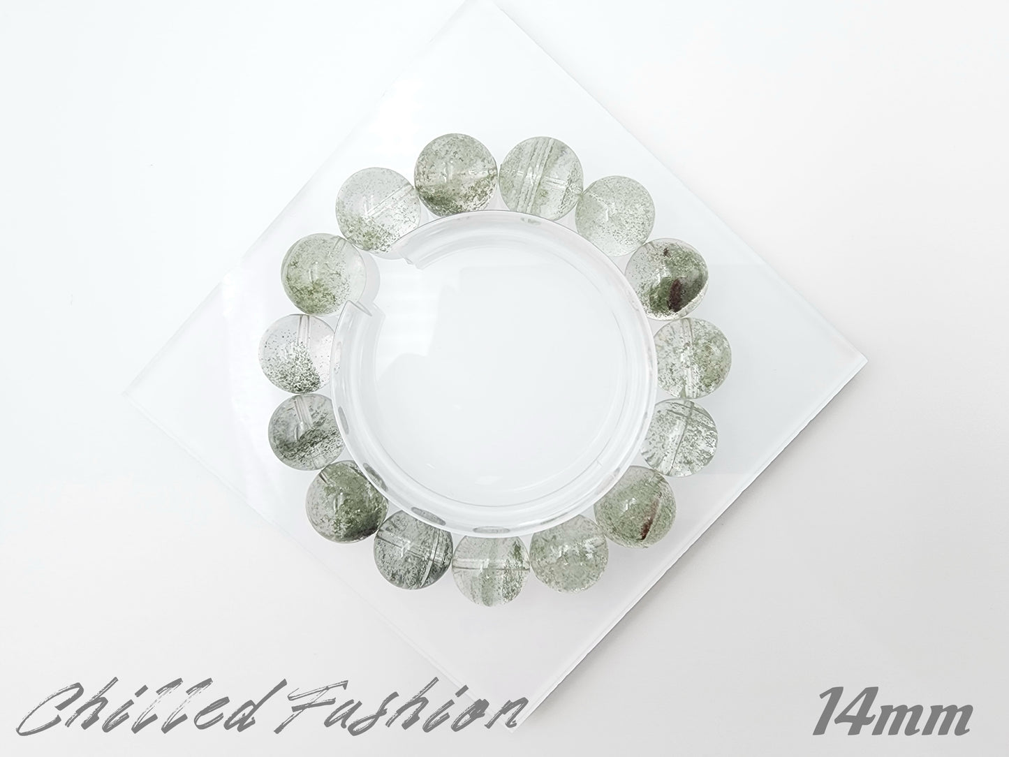 [Bracelet] Natural Starry Green Phantom Quartz Bracelet