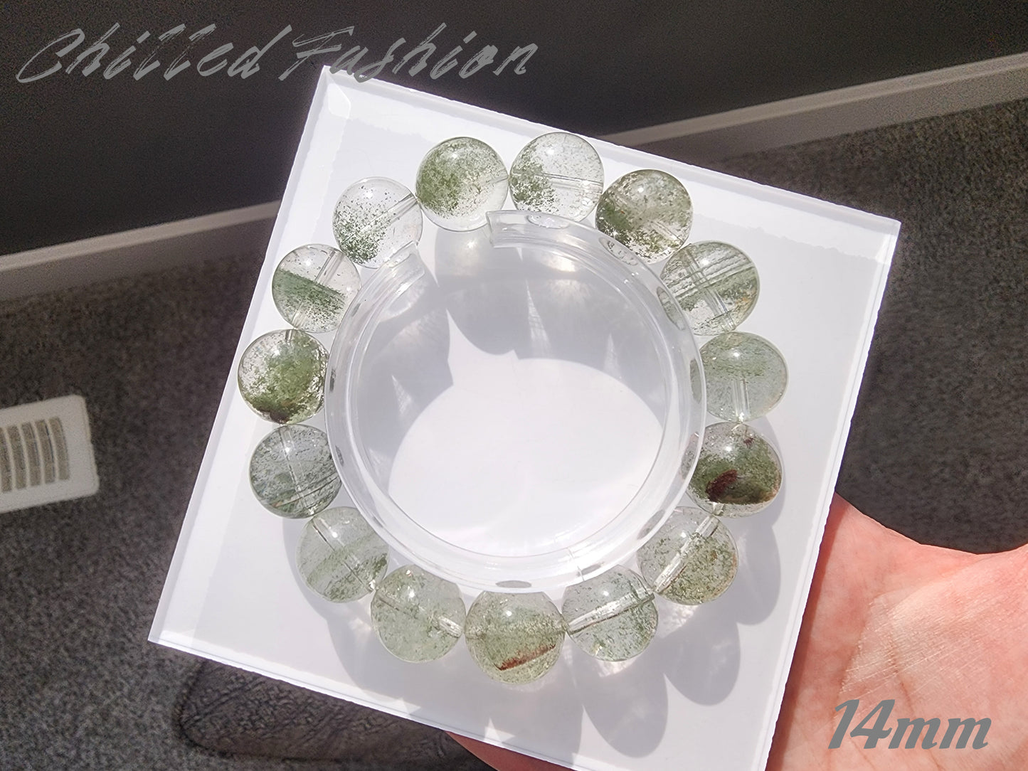 [Bracelet] Natural Starry Green Phantom Quartz Bracelet