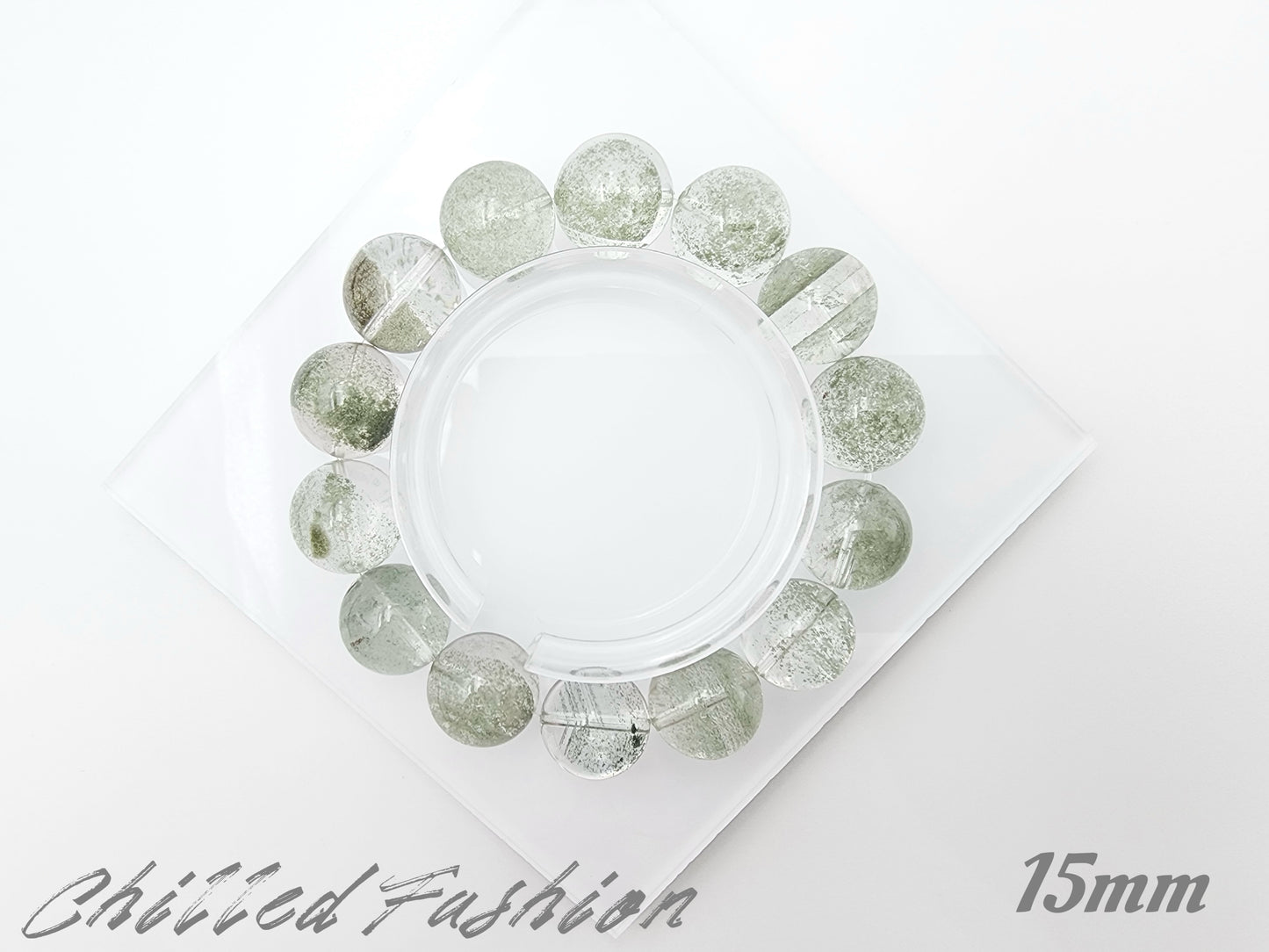 [Bracelet] Natural Starry Green Phantom Quartz Bracelet
