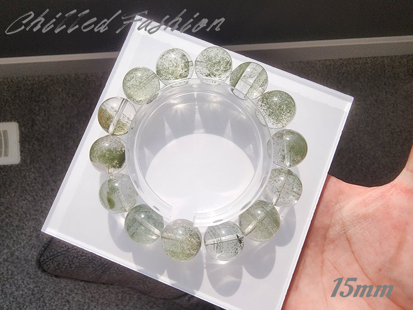[Bracelet] Natural Starry Green Phantom Quartz Bracelet