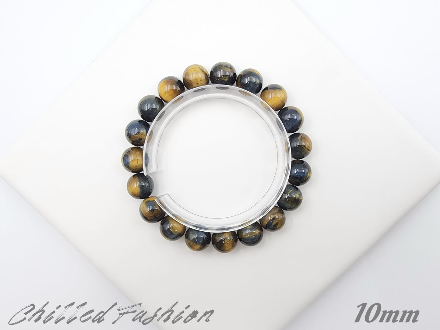 [Bracelet] Natural Golden Blue Tiger Eye Bracelet