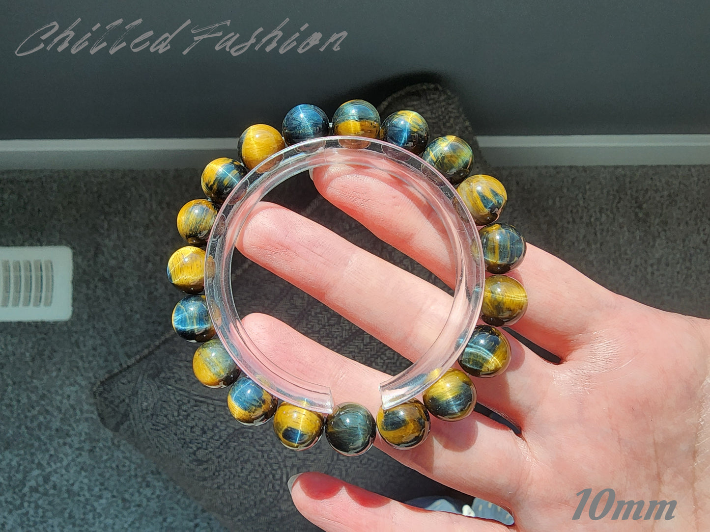 [Bracelet] Natural Golden Blue Tiger Eye Bracelet
