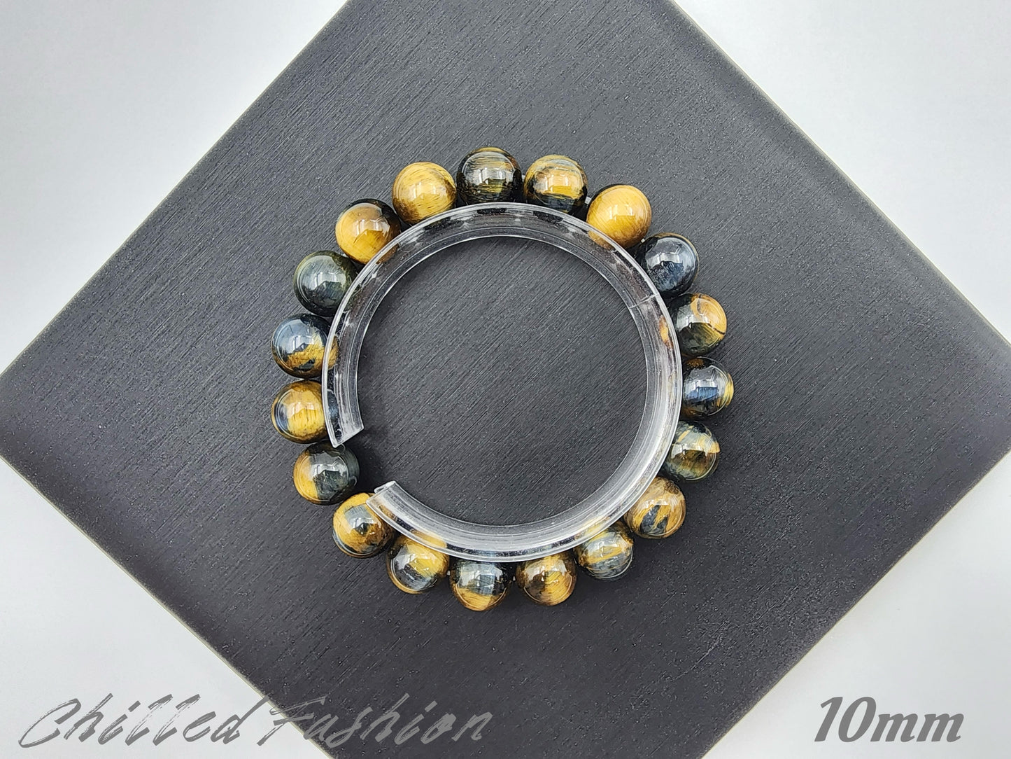[Bracelet] Natural Golden Blue Tiger Eye Bracelet