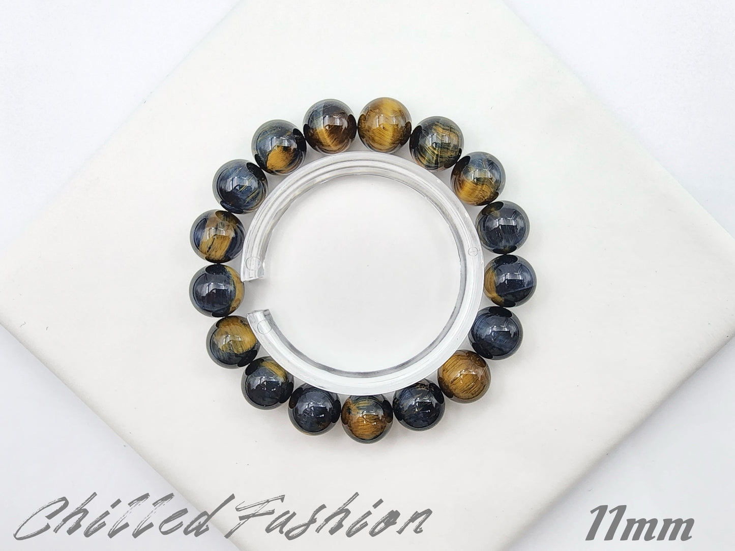 [Bracelet] Natural Golden Blue Tiger Eye Bracelet