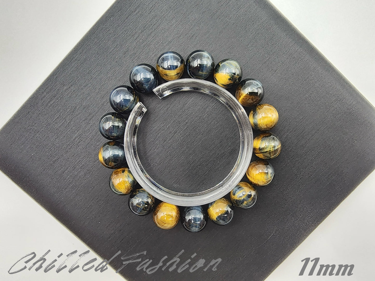 [Bracelet] Natural Golden Blue Tiger Eye Bracelet