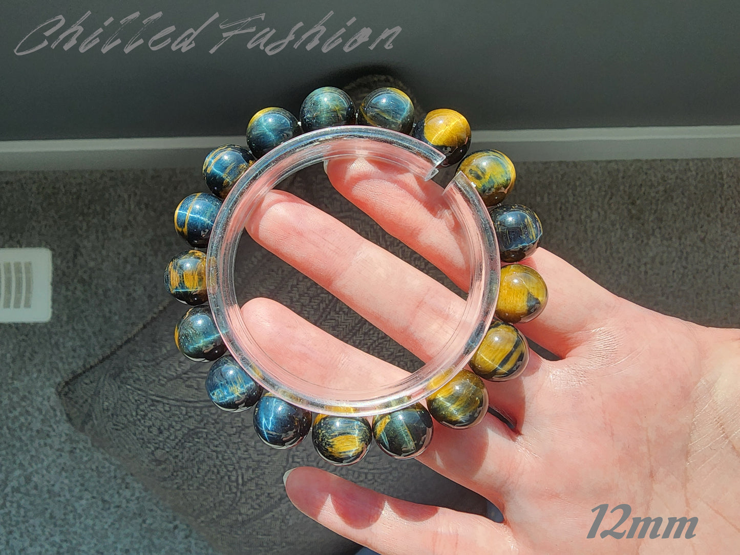 [Bracelet] Natural Golden Blue Tiger Eye Bracelet
