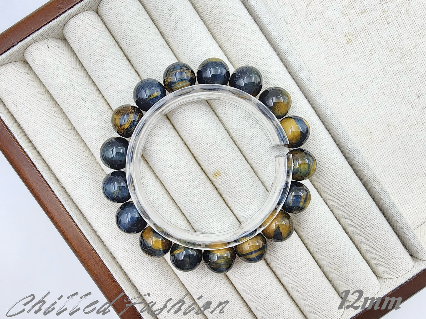 [Bracelet] Natural Golden Blue Tiger Eye Bracelet