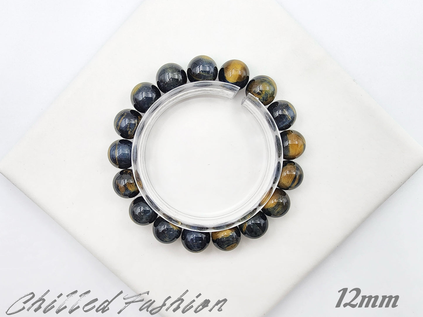 [Bracelet] Natural Golden Blue Tiger Eye Bracelet