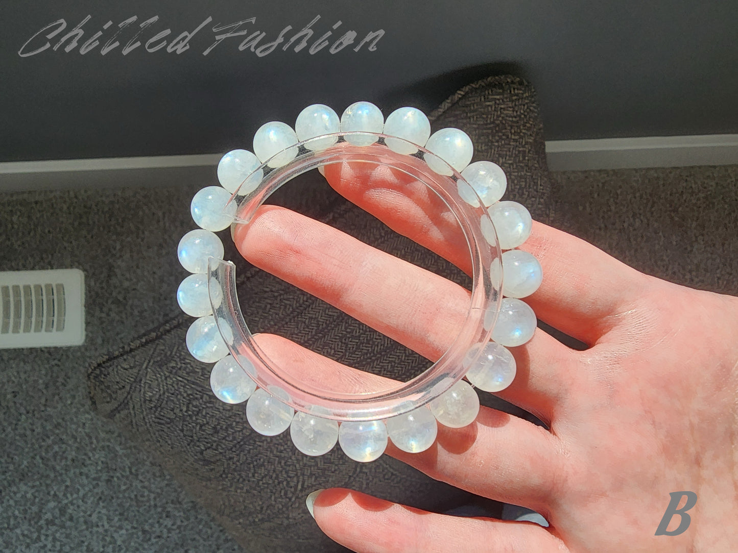 [Bracelet] 9mm Blue Moonstone Bracelet
