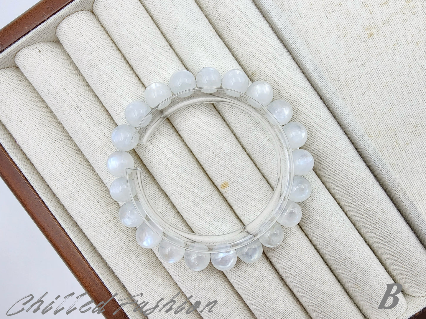 [Bracelet] 9mm Blue Moonstone Bracelet