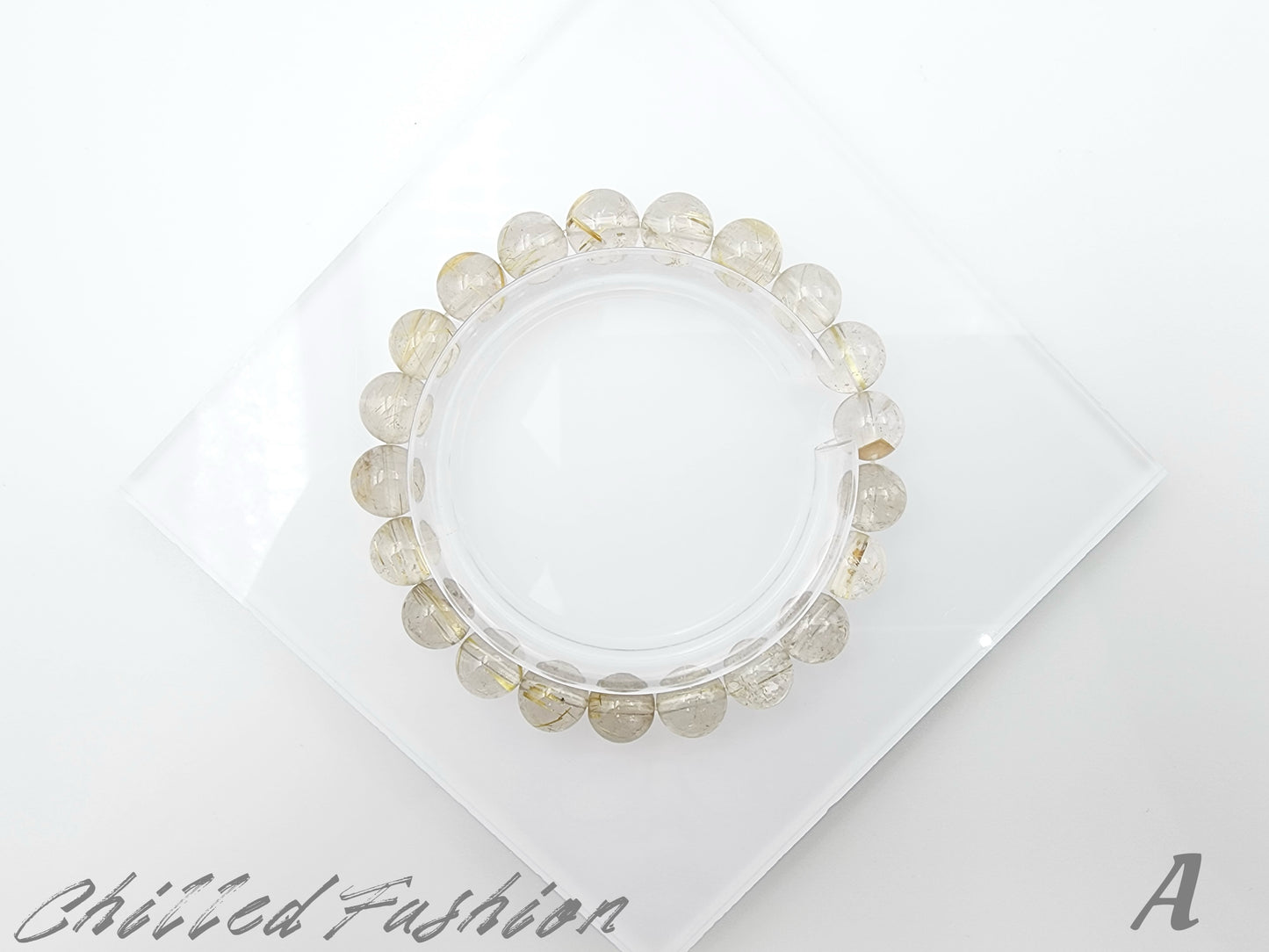 [Bracelet] 9mm Golden Rutilated Quartz Bracelet