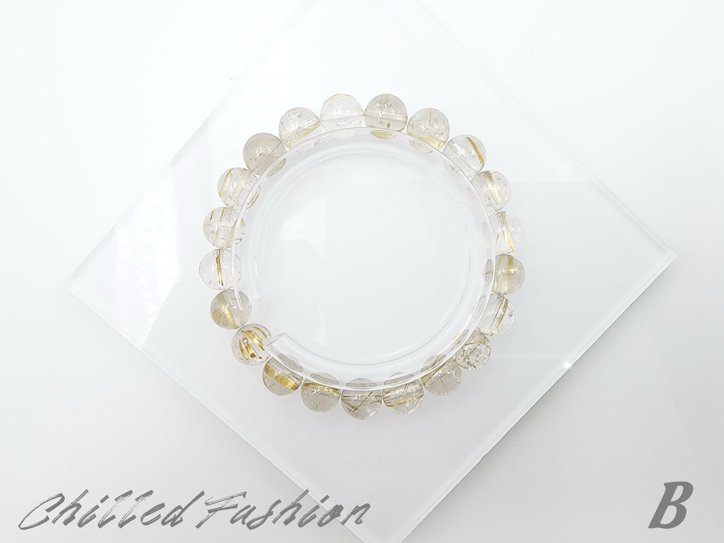 [Bracelet] 9mm Golden Rutilated Quartz Bracelet