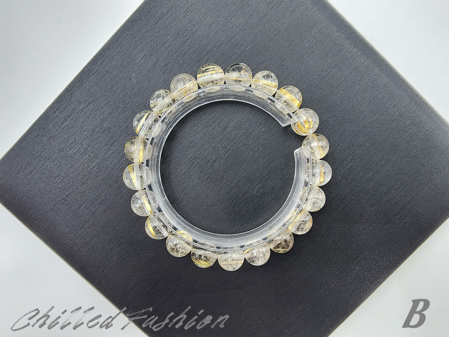 [Bracelet] 9mm Golden Rutilated Quartz Bracelet