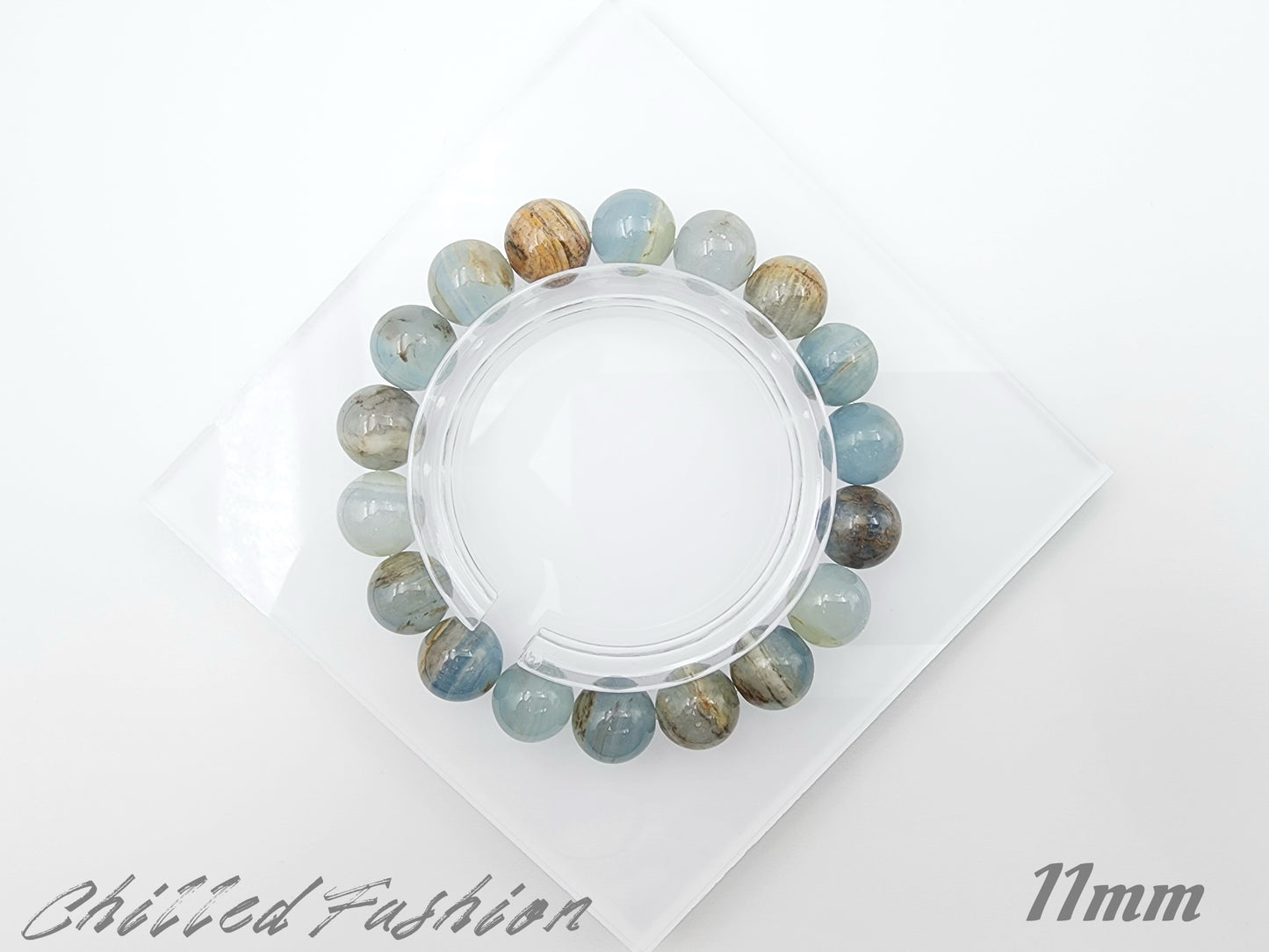 [Bracelet] Genuine Blue Calcite Gemstone Bracelet for Positive Energy Flow