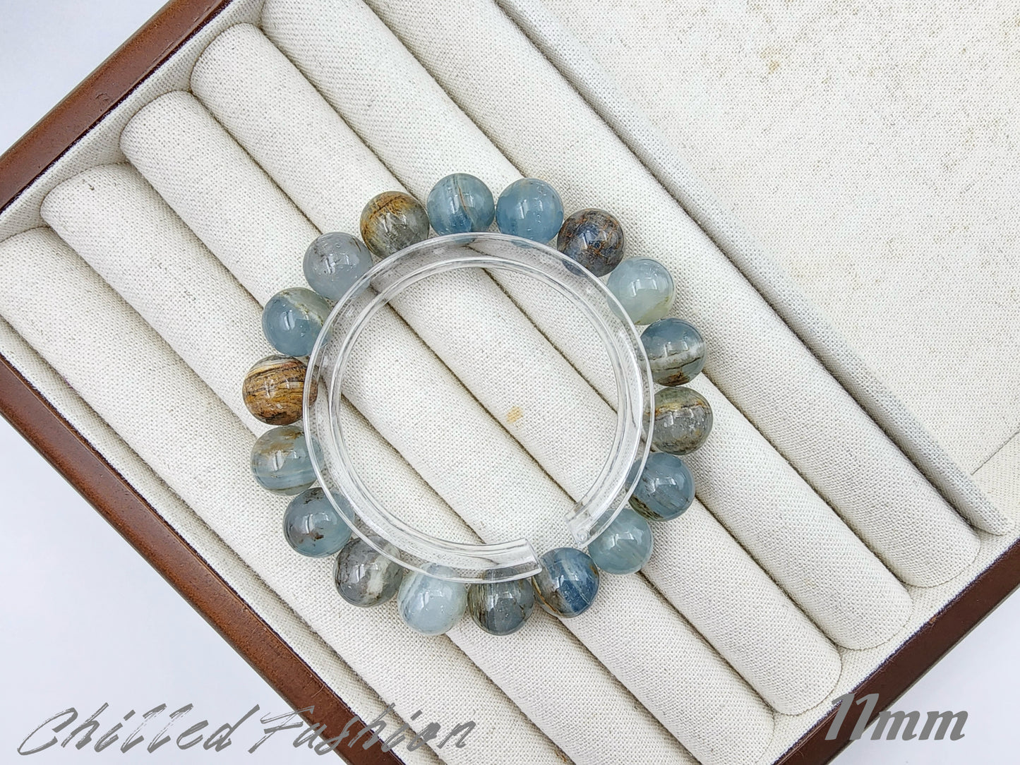 [Bracelet] Genuine Blue Calcite Gemstone Bracelet for Positive Energy Flow