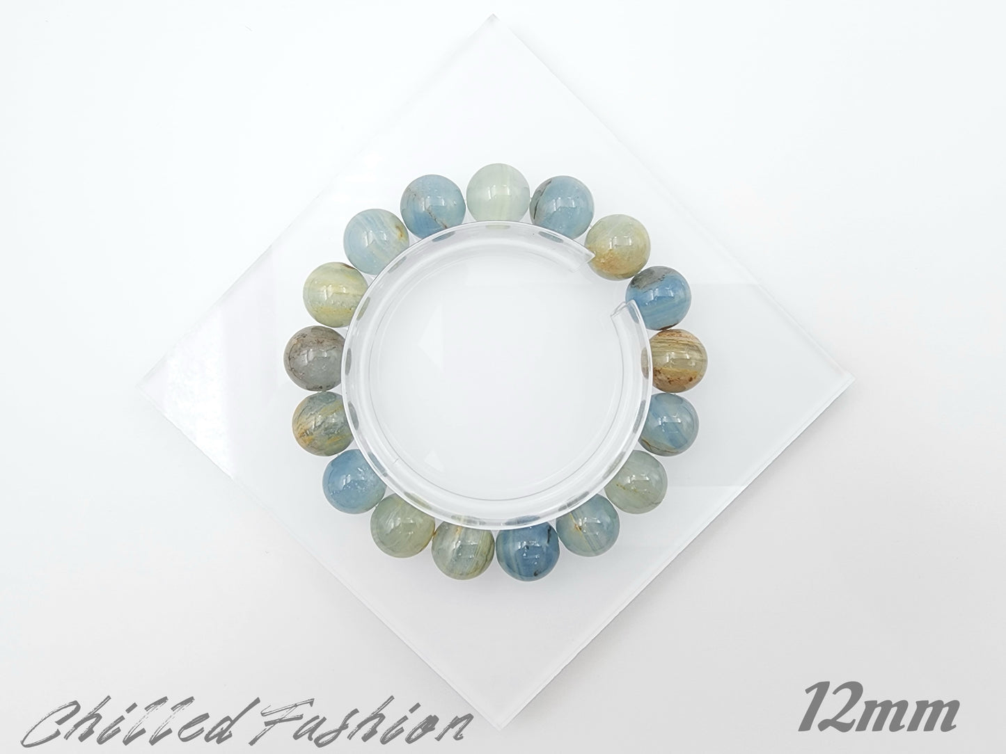 [Bracelet] Genuine Blue Calcite Gemstone Bracelet for Positive Energy Flow