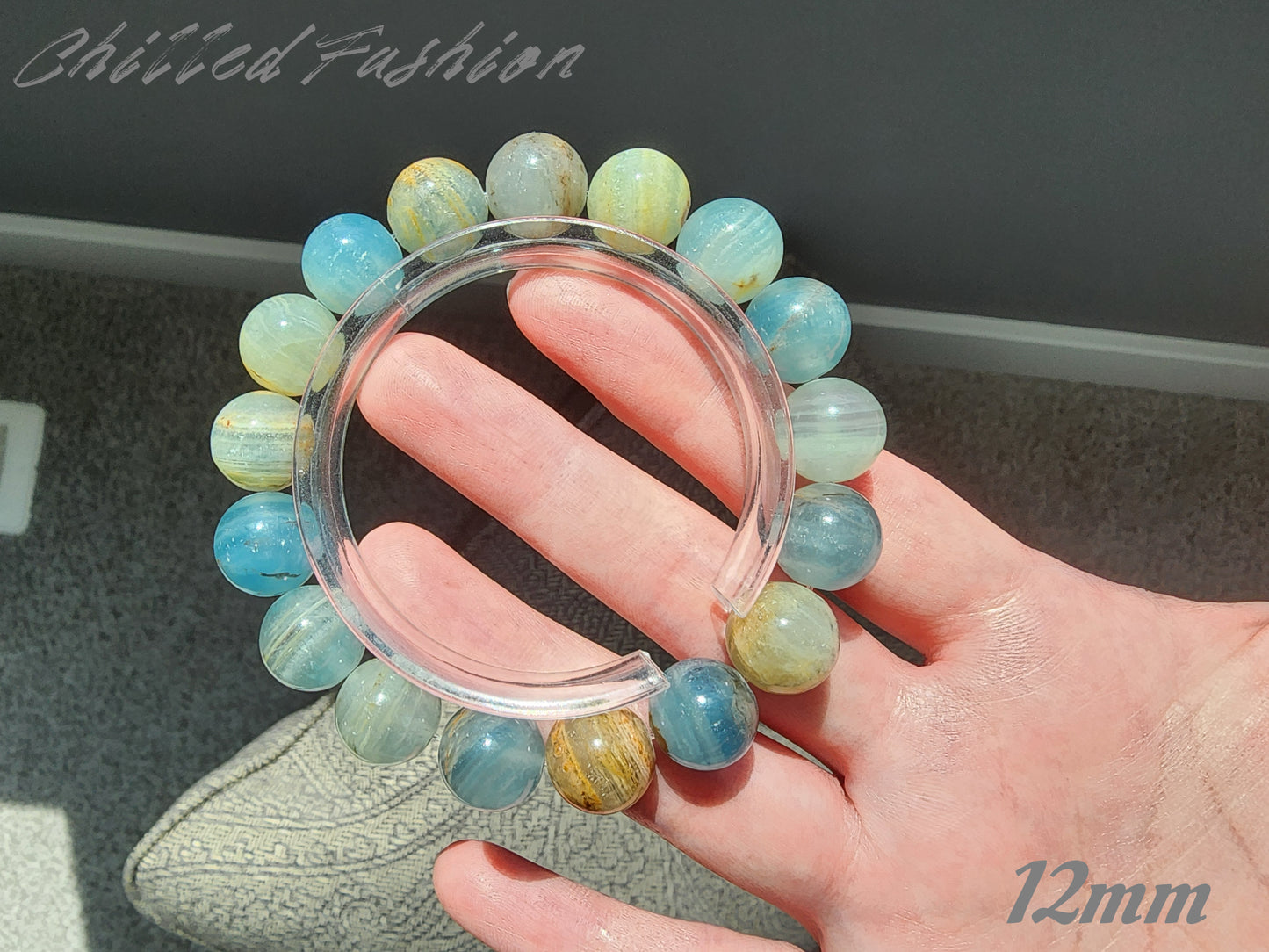 [Bracelet] Genuine Blue Calcite Gemstone Bracelet for Positive Energy Flow
