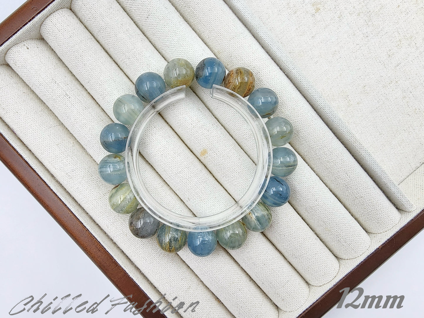 [Bracelet] Genuine Blue Calcite Gemstone Bracelet for Positive Energy Flow