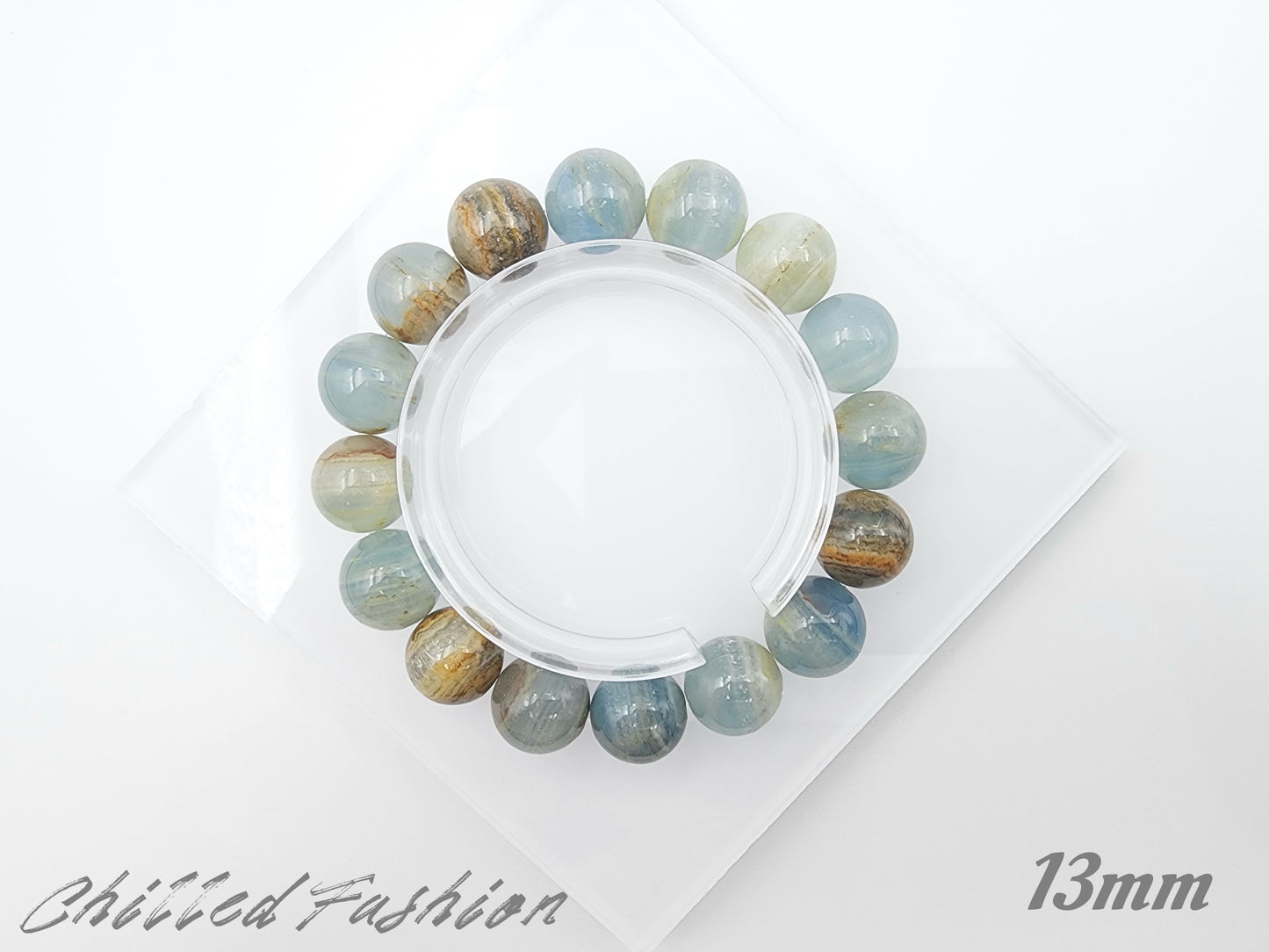 [Bracelet] Genuine Blue Calcite Gemstone Bracelet for Positive Energy Flow
