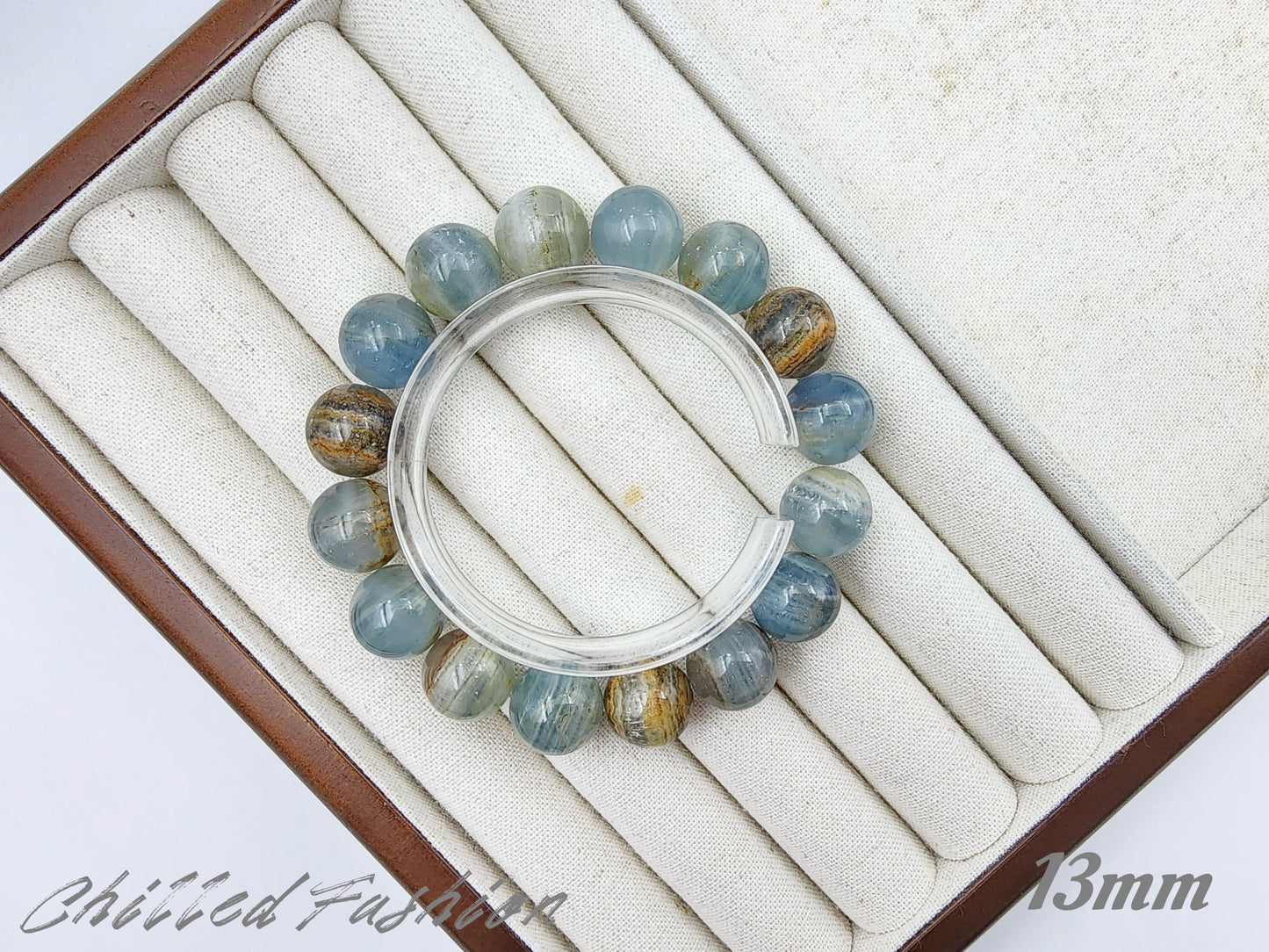 [Bracelet] Genuine Blue Calcite Gemstone Bracelet for Positive Energy Flow