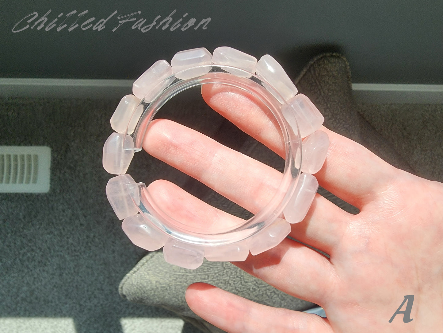 [Bracelet] Natural Grapefruit Pink Rose Quartz Bracelet