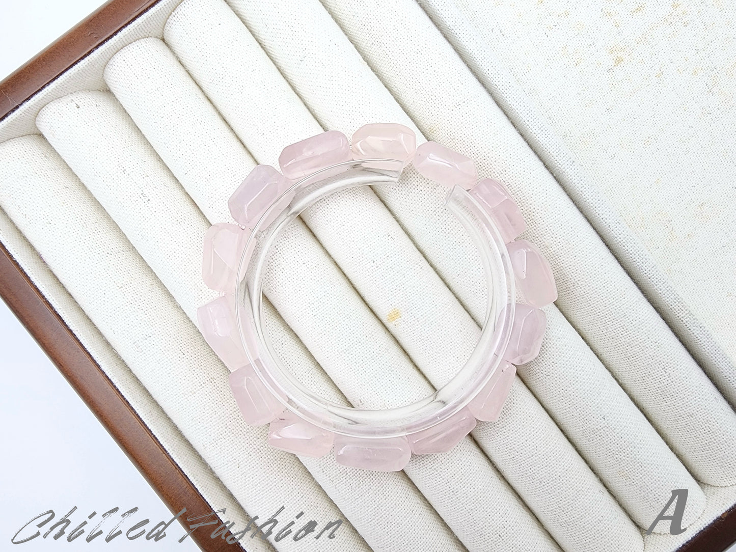 [Bracelet] Natural Grapefruit Pink Rose Quartz Bracelet