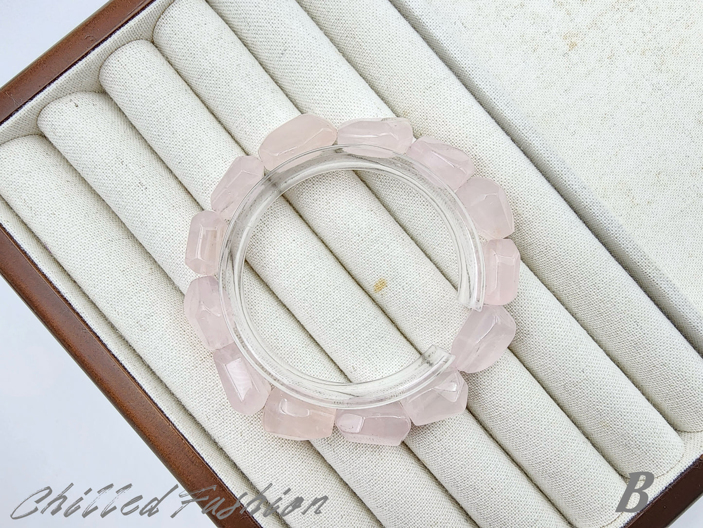 [Bracelet] Natural Grapefruit Pink Rose Quartz Bracelet