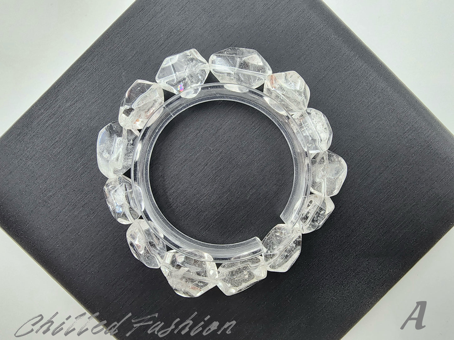 [Bracelet] Faceted Clear Quartz Bracelet